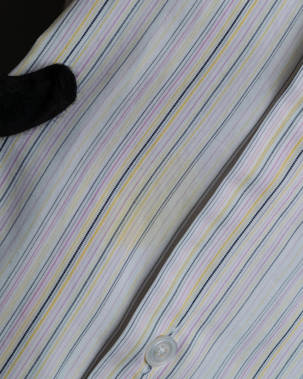"HERMES" Multi-stripe pattern hand-sewn nuance cotton shirt