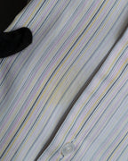 "HERMES" Multi-stripe pattern hand-sewn nuance cotton shirt