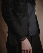 "ARMANI COLLEZIONI" Sheer lace layered tailored jacket