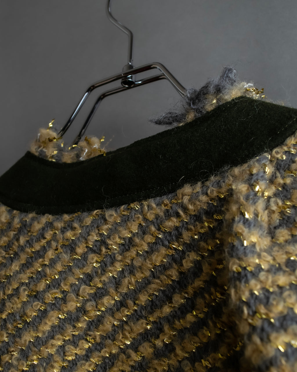 "sacai" Asymmetrical design double zipper tweed vest