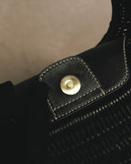 -SPECIAL- “Salvatore Ferragamo” 90’s-00’s Woven leather half moon handle bag