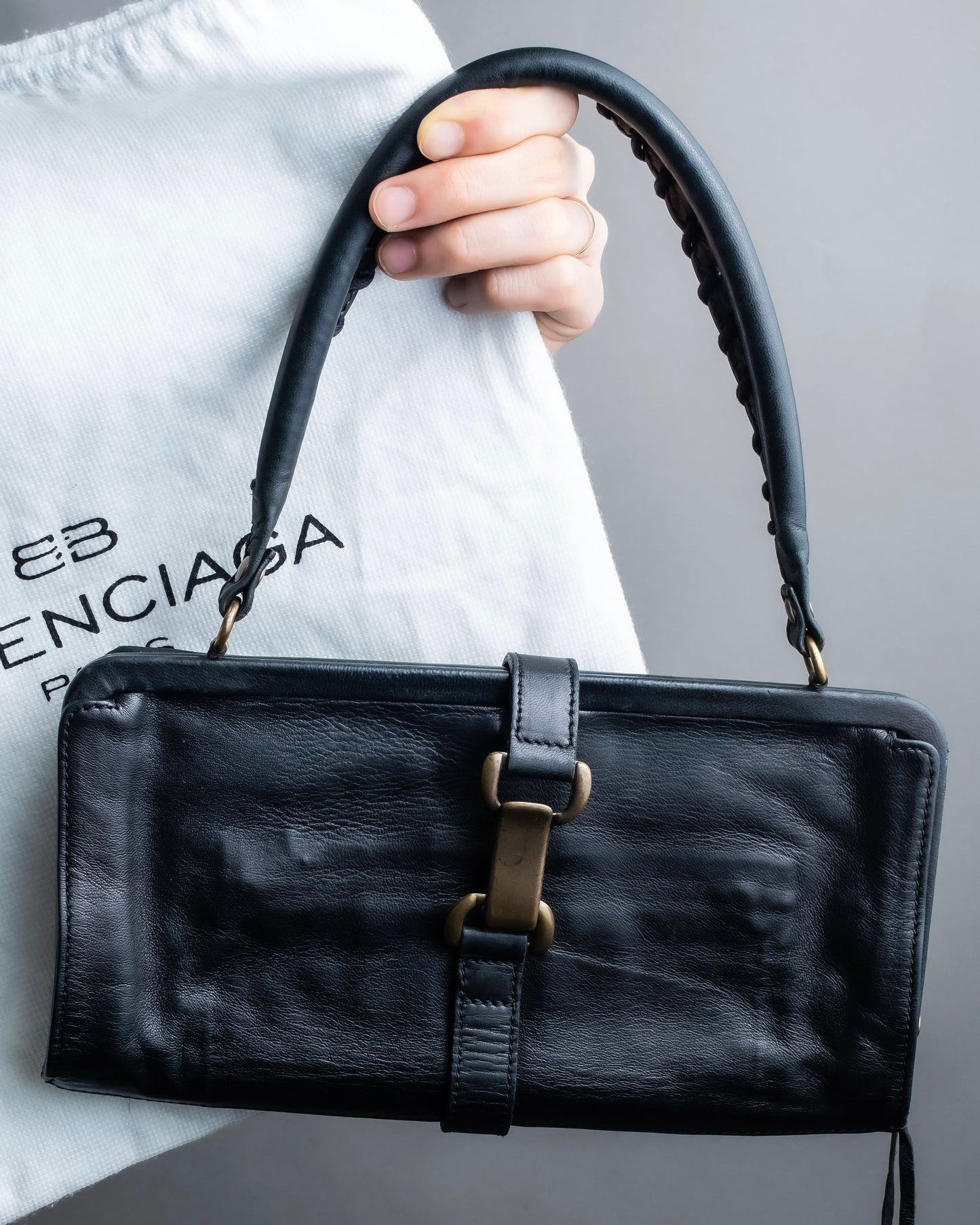 "BALENCIAGA" Buckle belt design one handle bag