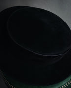 –SPECIAL– "CHANEL" 80’s fur felt velour boater hat