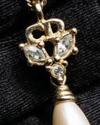 "Christian Dior" Pearl bijou gold chain necklace
