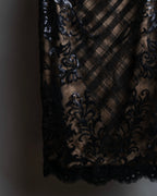 "TADASHI SHOJI" Lace docking sequin design sleeveless long dress