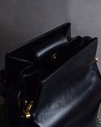 "Salvatore Ferragamo" Architectural trapezoid shape gancini leather shoulder bag