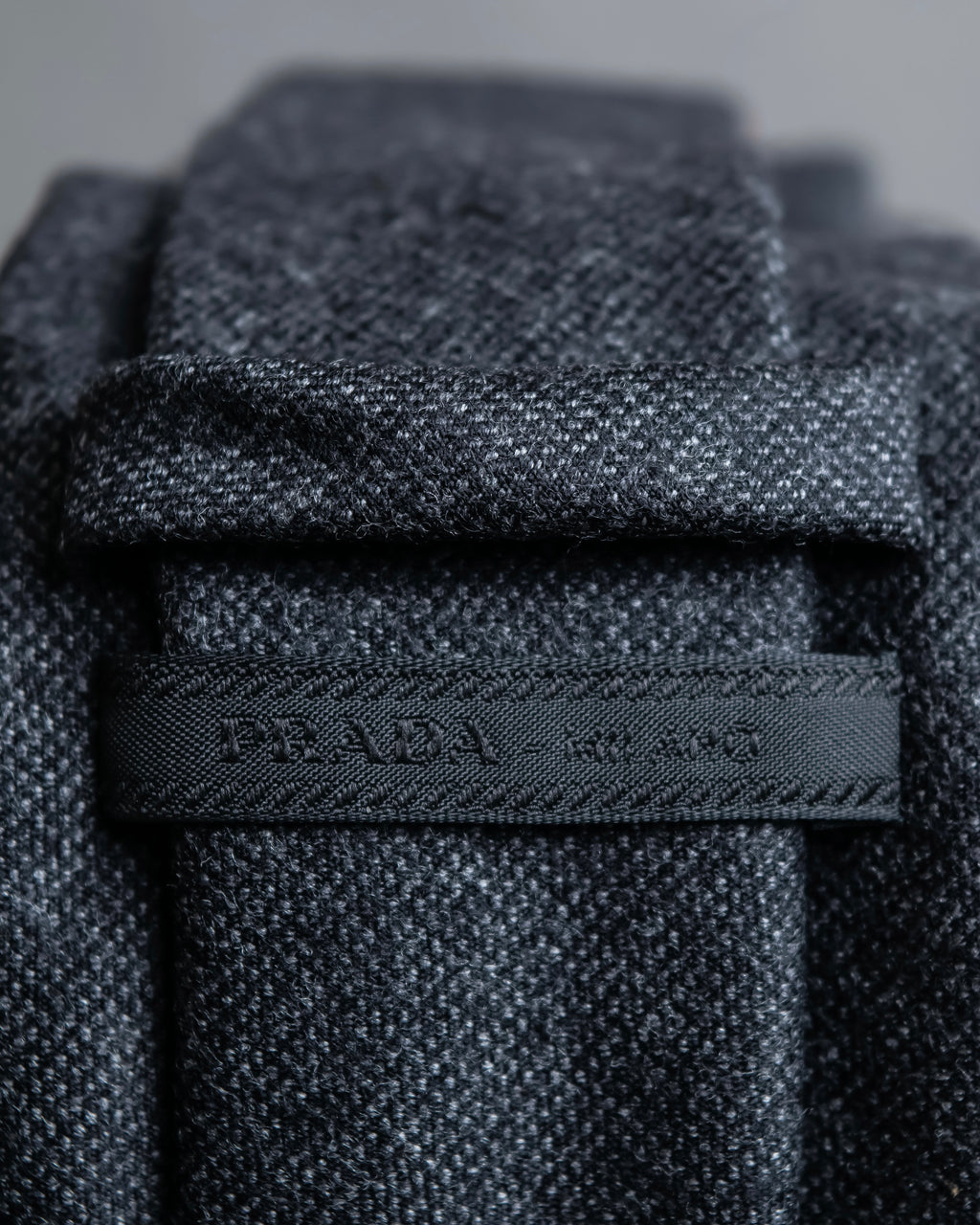 "PRADA" Heather gray wool narrow neck tie