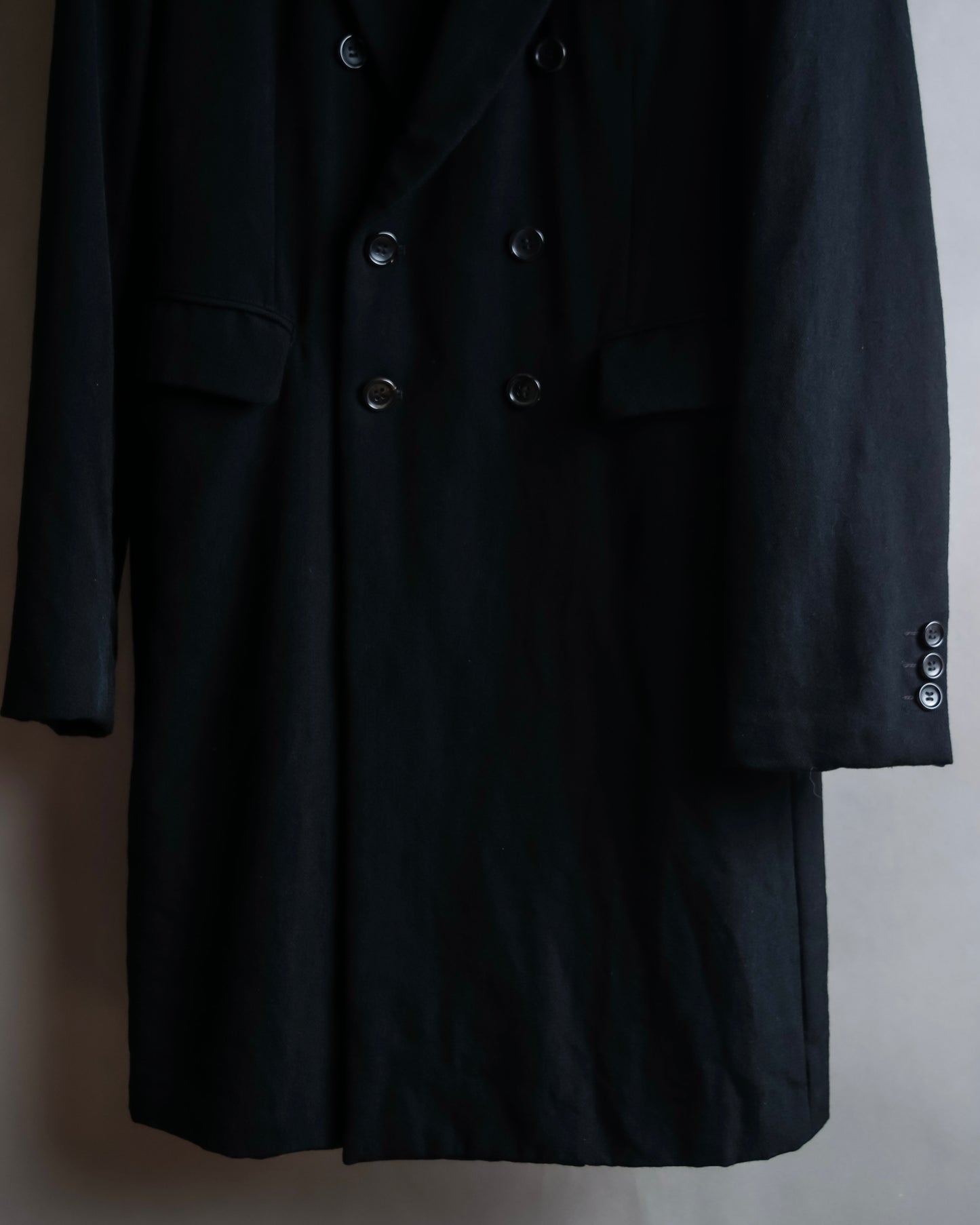 "COMME des GARCONS COMME des GARCONS" Peaked lapel double-breasted long tailored jacket