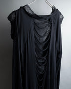 "RED VALENTINO" Distressed tulle skirt docking long pullover