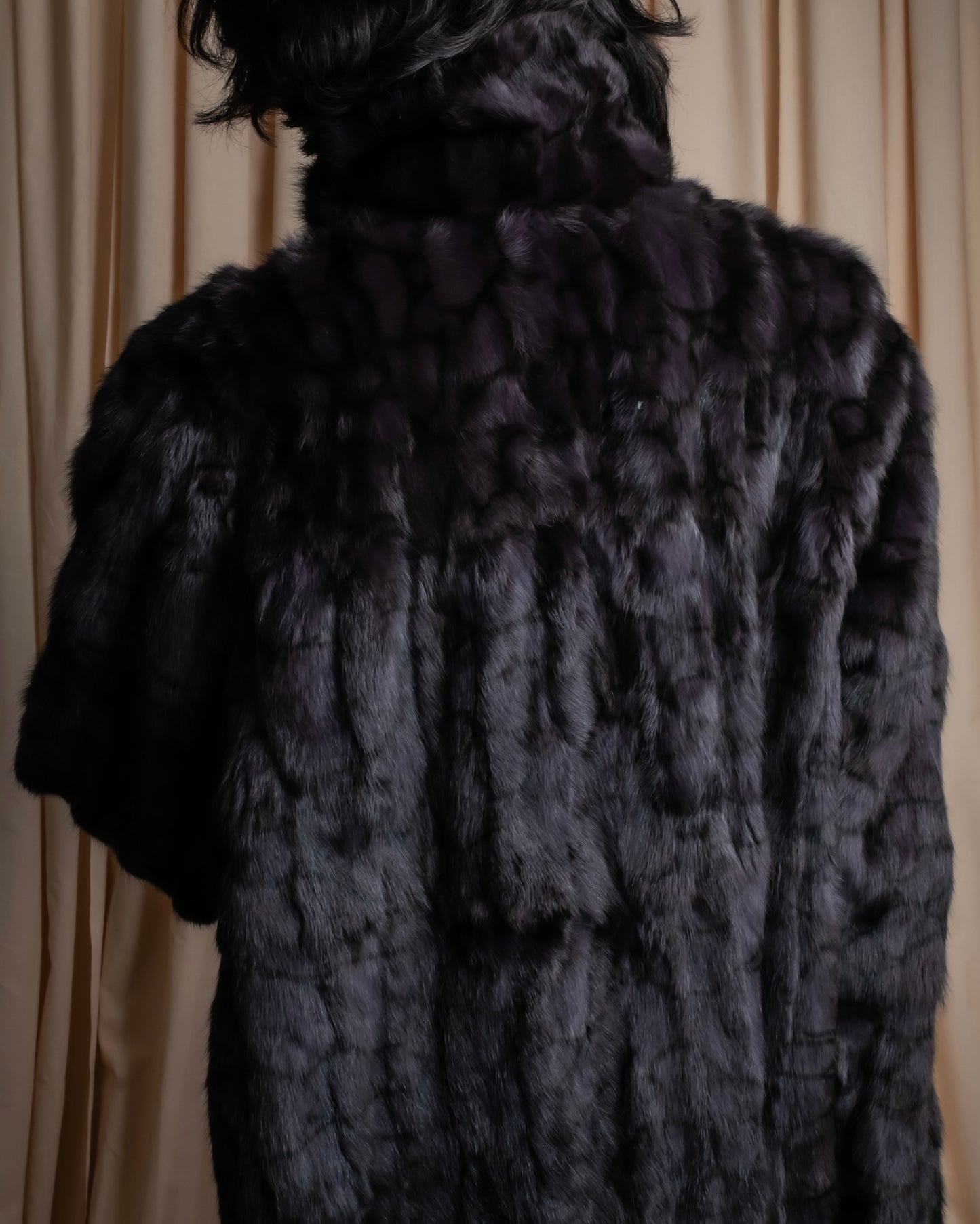 Vintage squirrel fur reversible maxi length coat