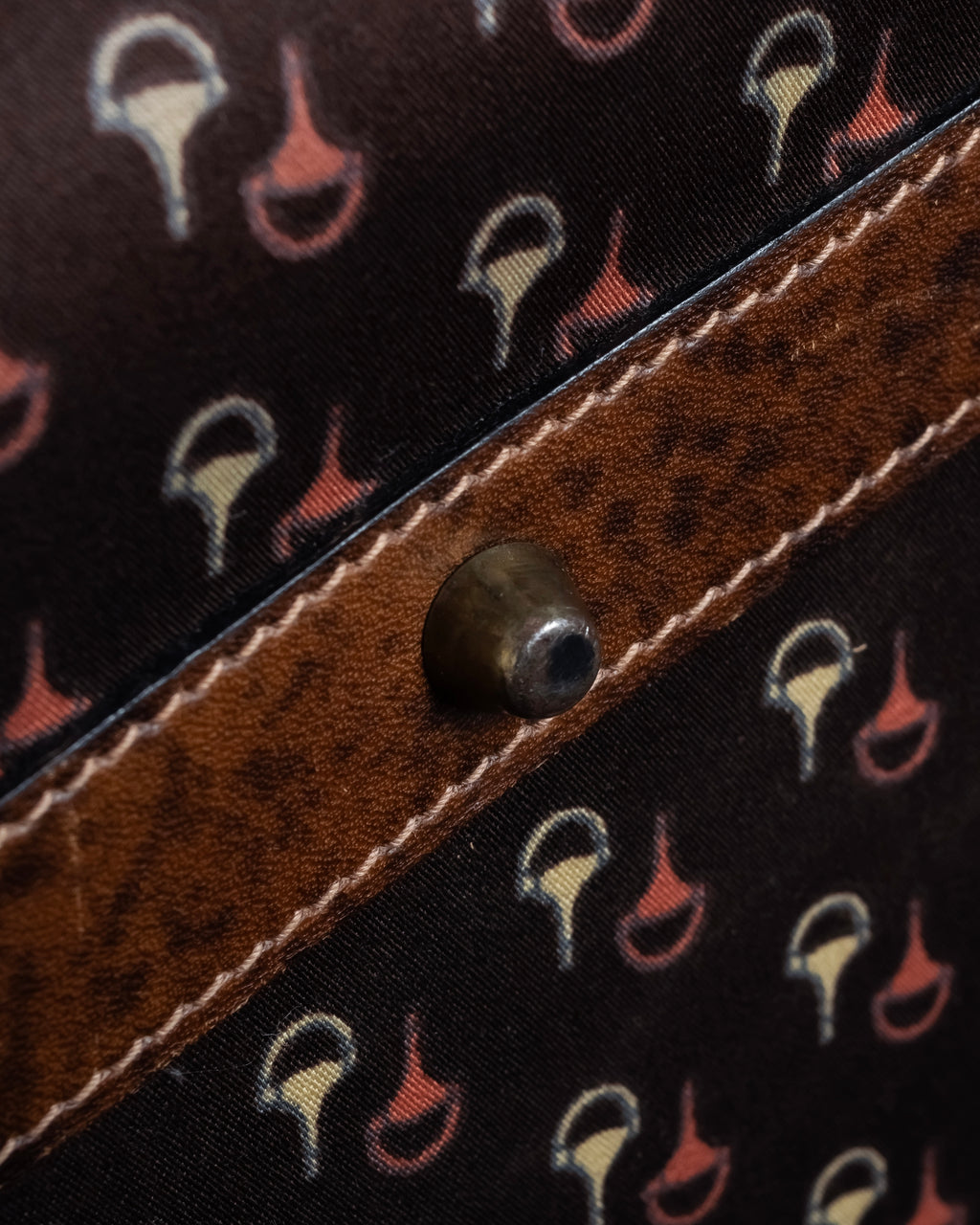 "GUCCI" Vintage horse harness motif pattern mini boston bag