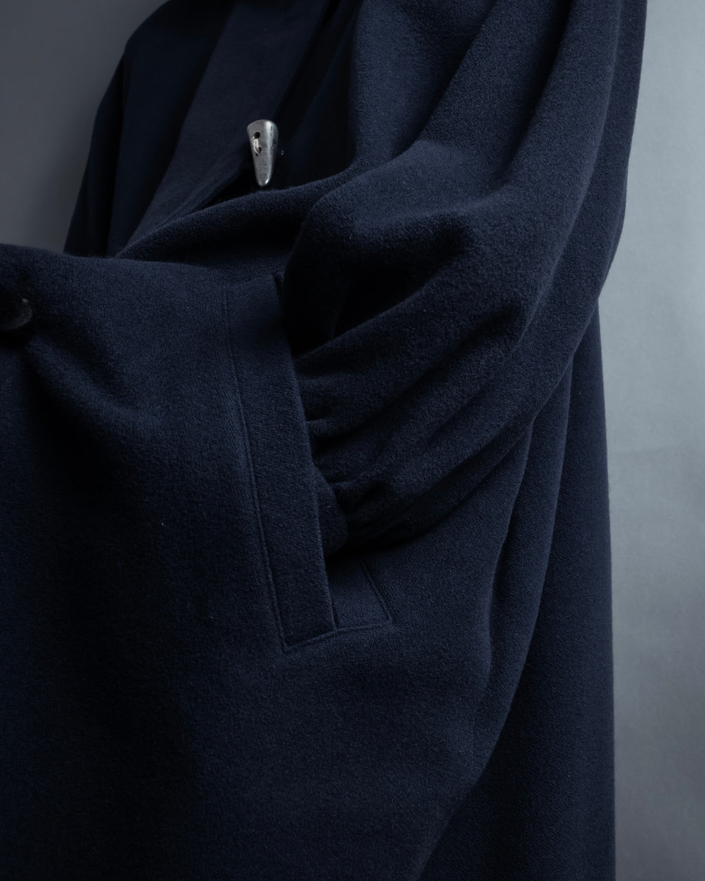 "YVES SAINT LAURENT" Metal toggle design melton wool duffel coat