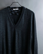 "PRADA" Camouflage pattern V-neck knit