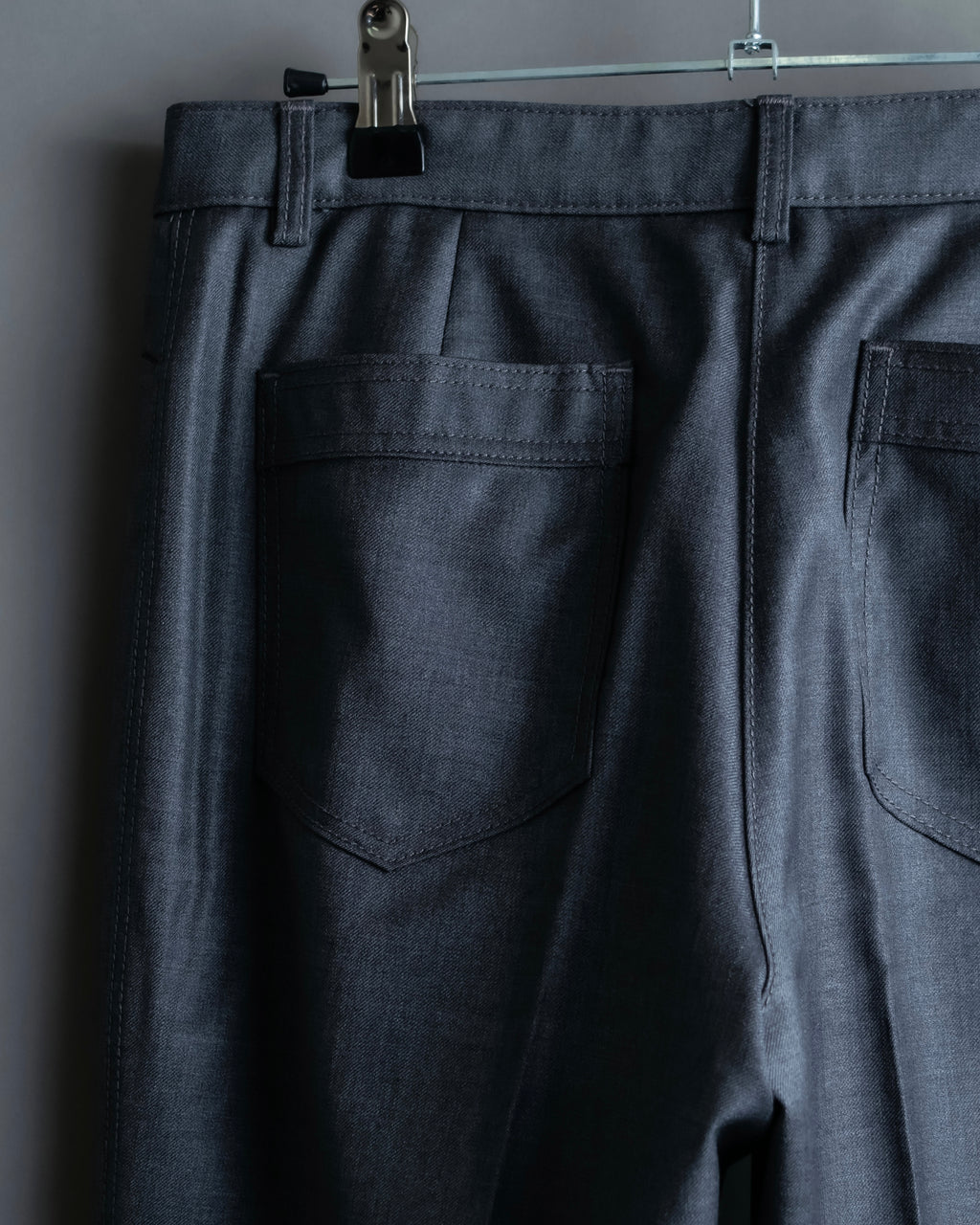 "CHANEL" 100% wool wide tapered slacks