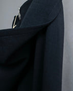 "HERMES" Button detailed flared midi skirt