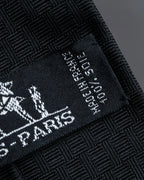 "HERMES" Dice embroidery design silk neck tie
