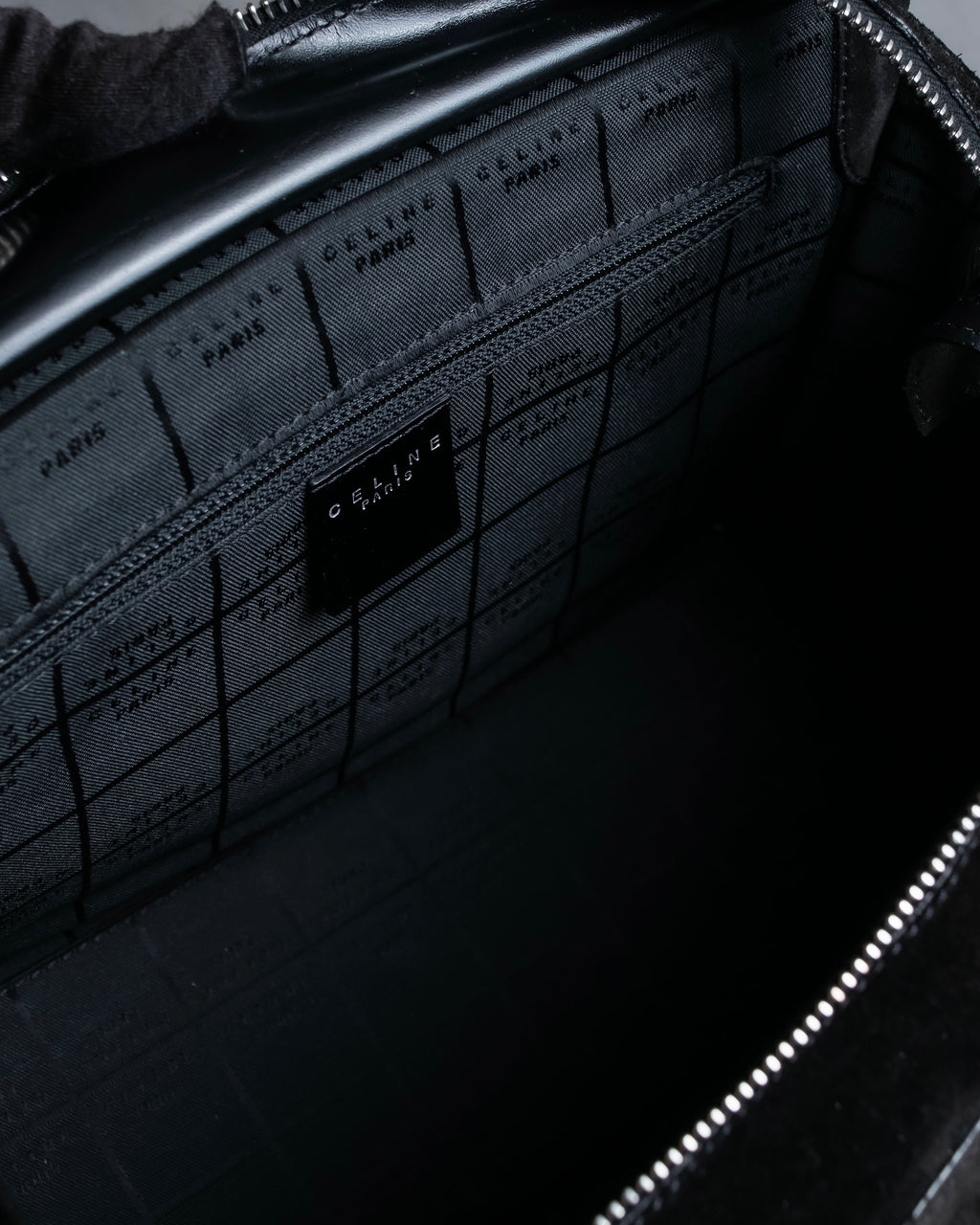 "CELINE" Horizontal form suede one-handle bag