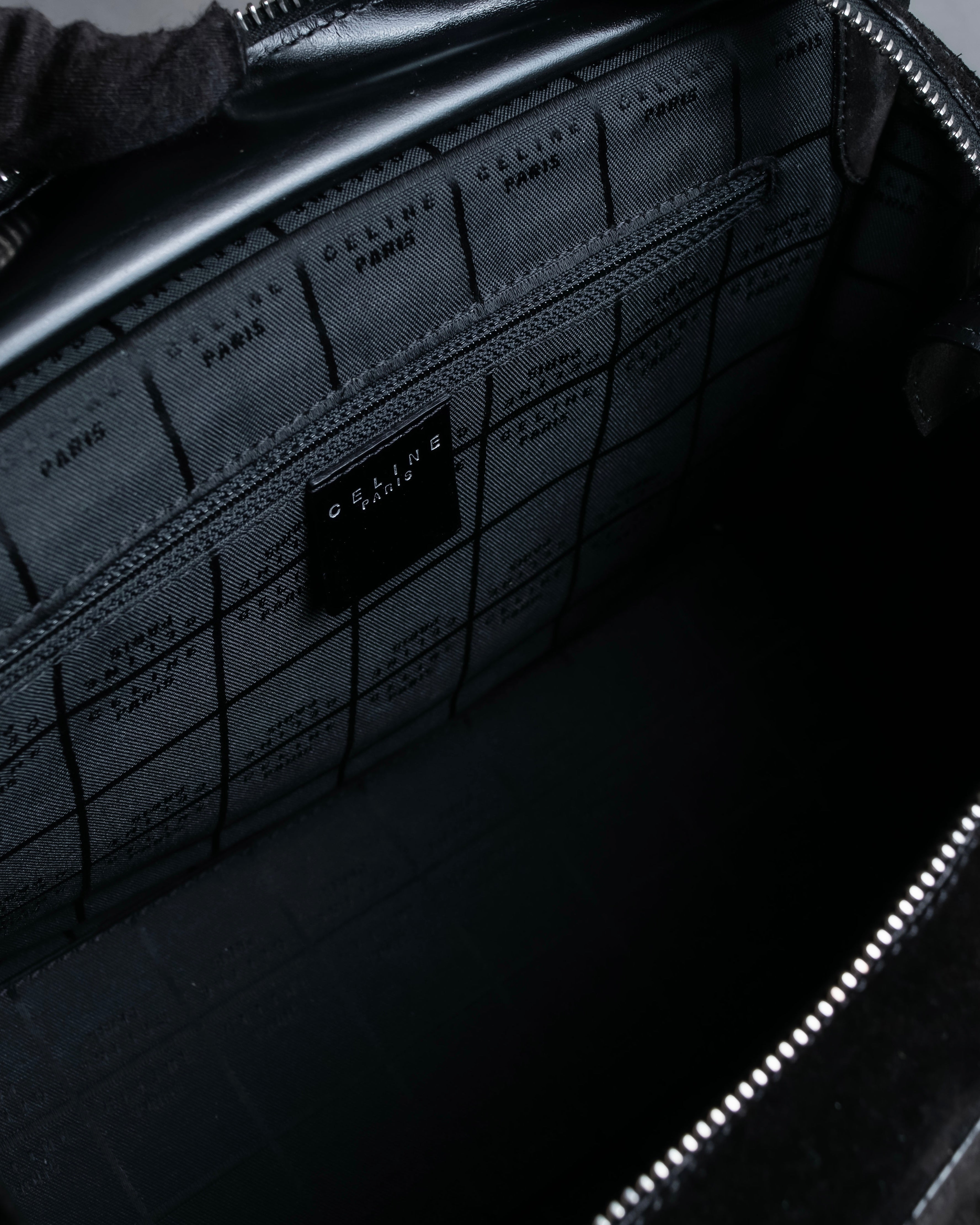 "CELINE" Horizontal form suede one-handle bag