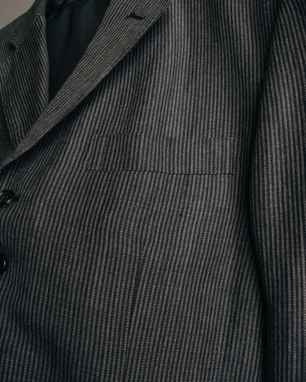 "COMME des GARÇONS HOMME" 10SS Vintage multi-button hickory stripe linen wool jacket