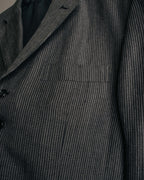 "COMME des GARÇONS HOMME" 10SS Vintage multi-button hickory stripe linen wool jacket