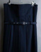 "COMME des GARCONS" Box pleated belted corset skirt