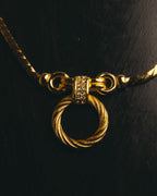 "Christian Dior" 80's-90's Gold tone rhinestone necklace