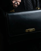 "Valentino Garavani" Logo turn lock parts design leather hand bag