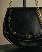 “Salvatore Ferragamo” 90’s Vara ribbon half moon chain bag