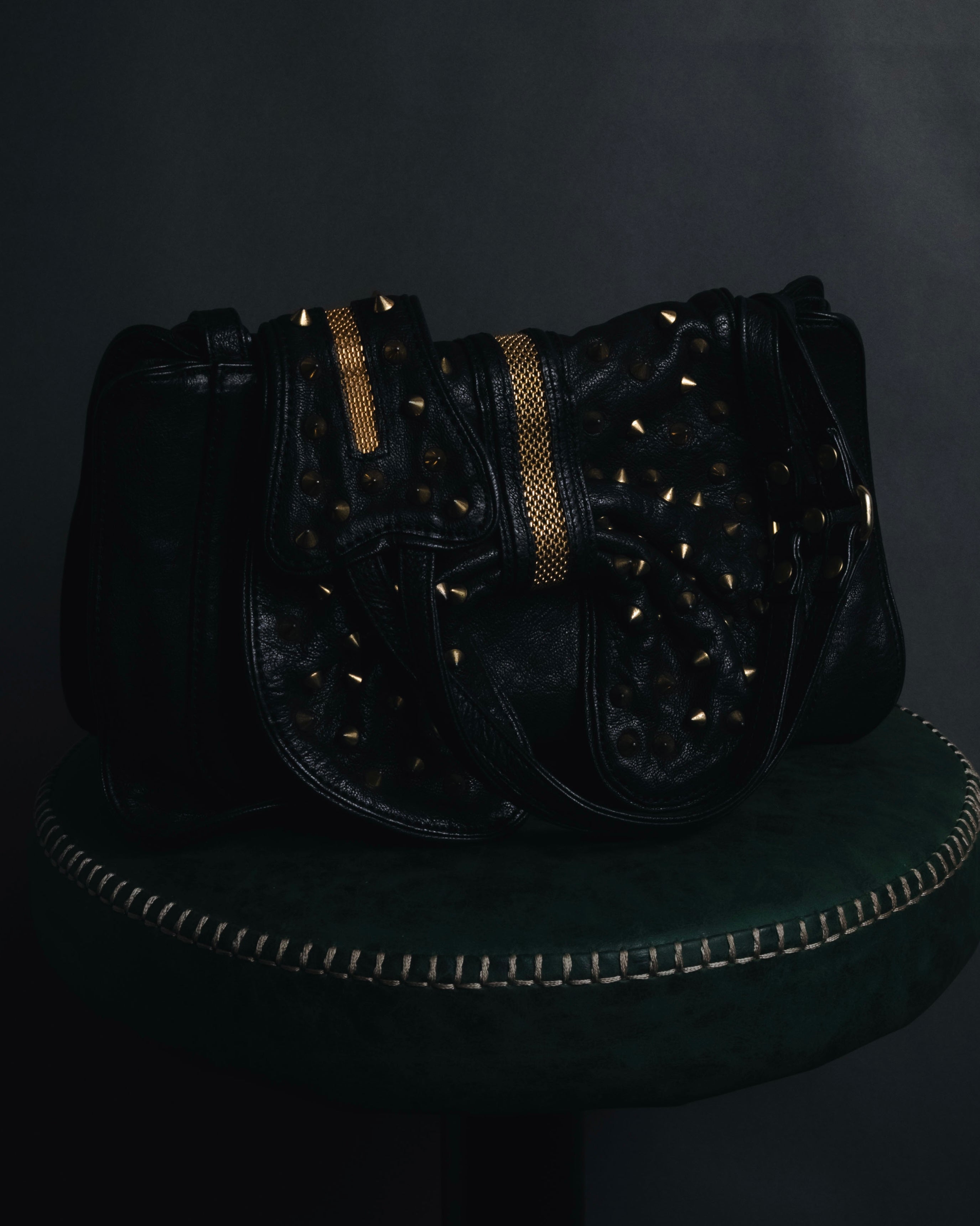 "3.1 Phillip Lim" 09-12 Ribbon design stud decorated leather bag