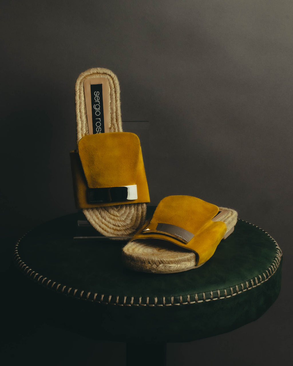 “Sergio Rossi” 2017-2023 suede sr1 espadrille slide sandals