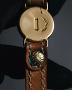 "CELINE" 70’s sulky logo leather bracelet