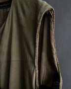 "Salvatore Ferragamo" Belted suede sleeveless dress