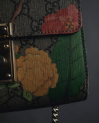 -SPECIAL- "GUCCI" Michele-era floral padlock design chain shoulder bag