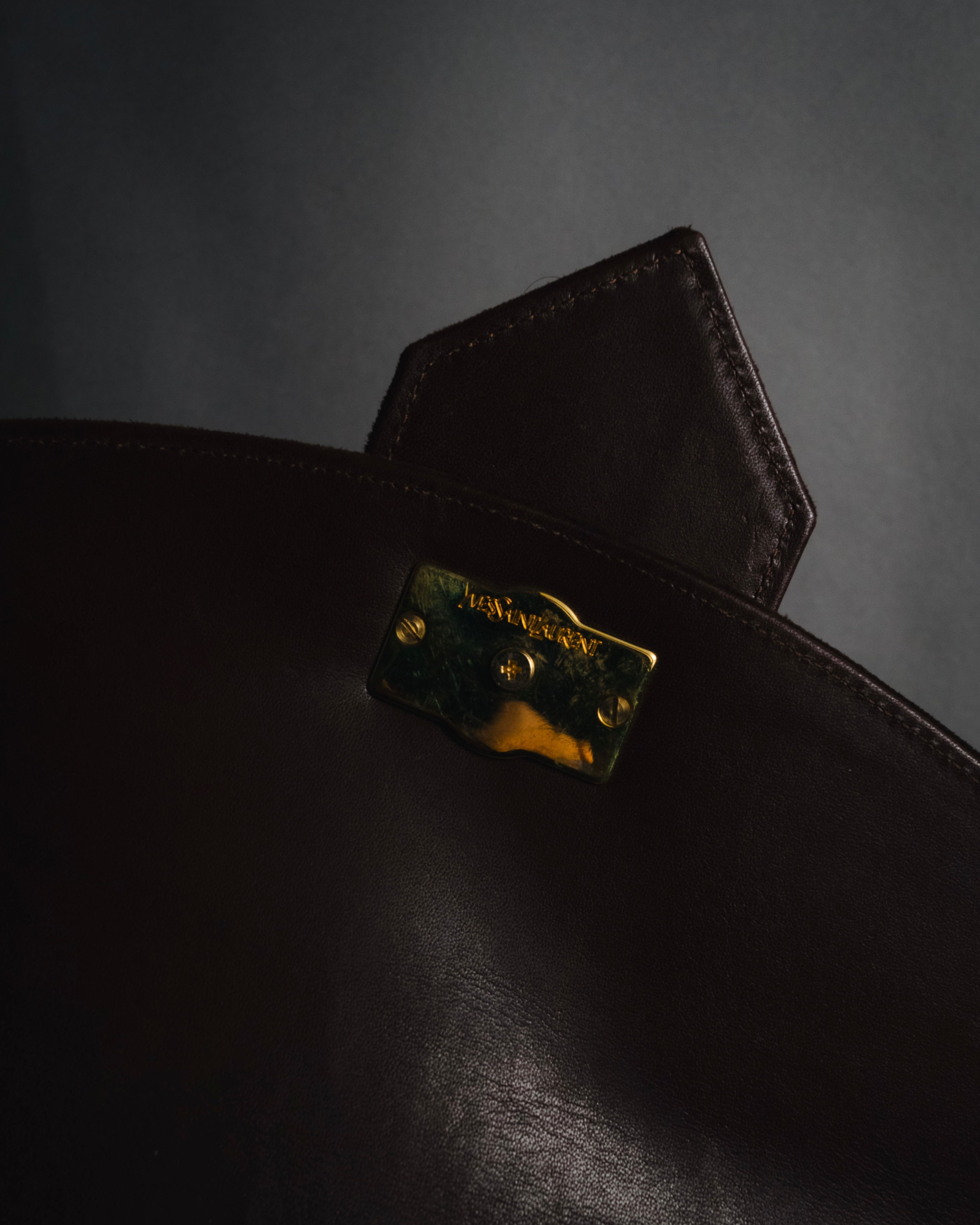 "Yves Saint Laurent" 80’s-90’s Concho suede chain shoulder bag