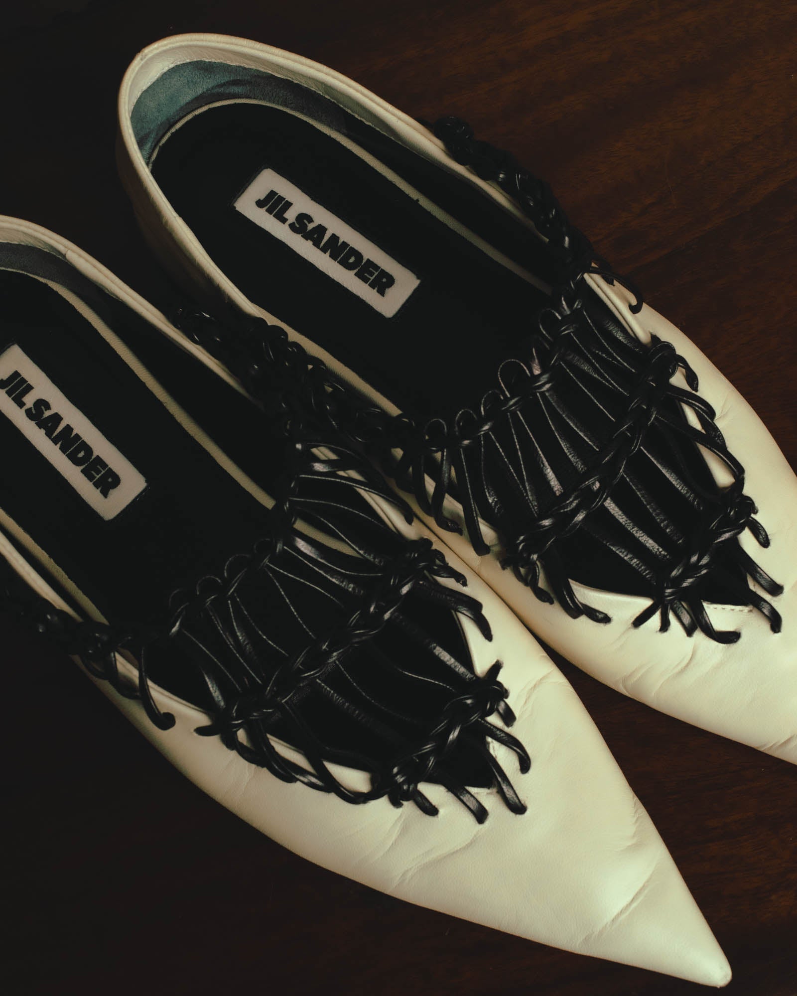 -SPECIAL- “JIL SANDER” 2020’s interwoven strap pointed-toe flat shoes