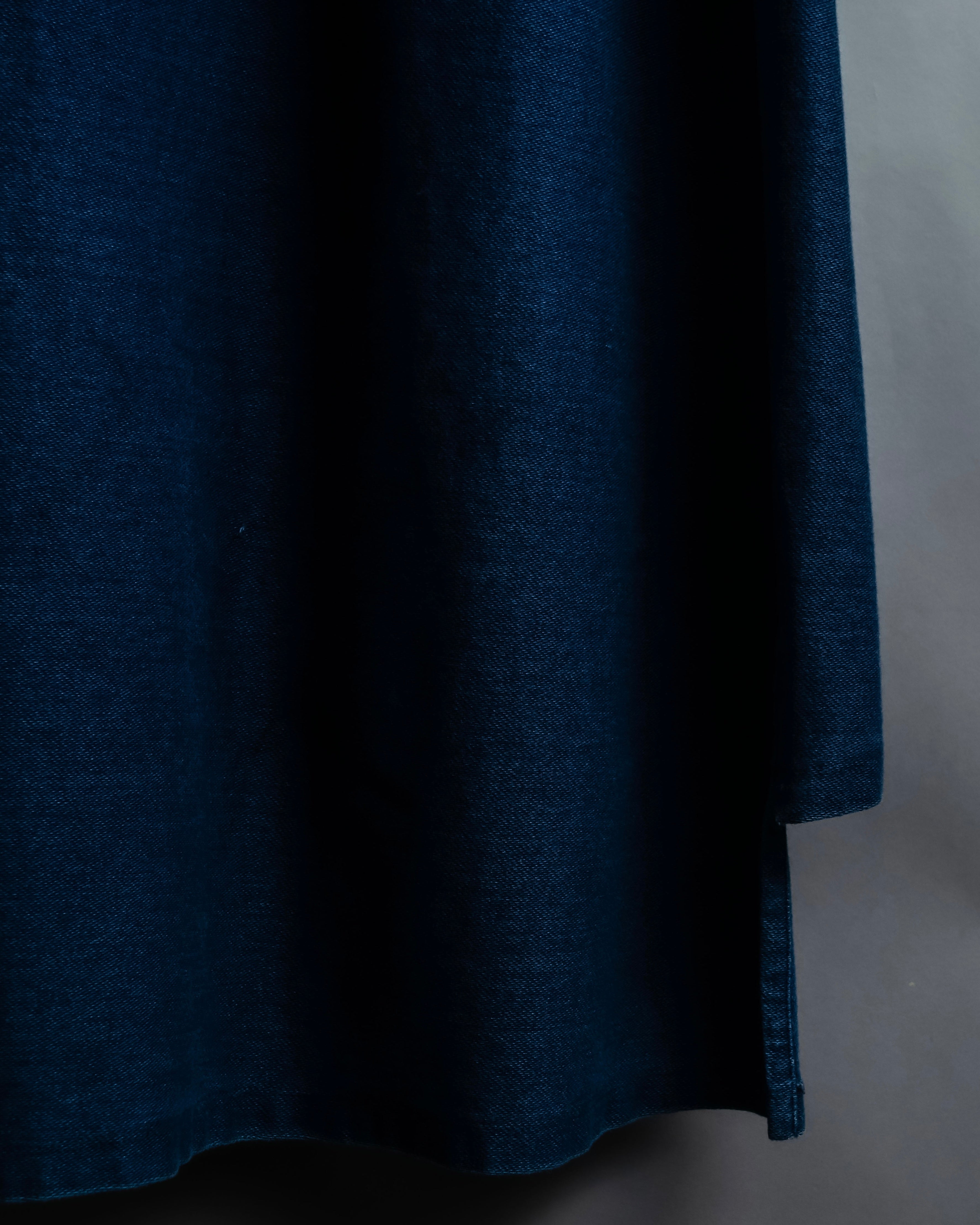 “MM6” front cut designed dennim long pull over