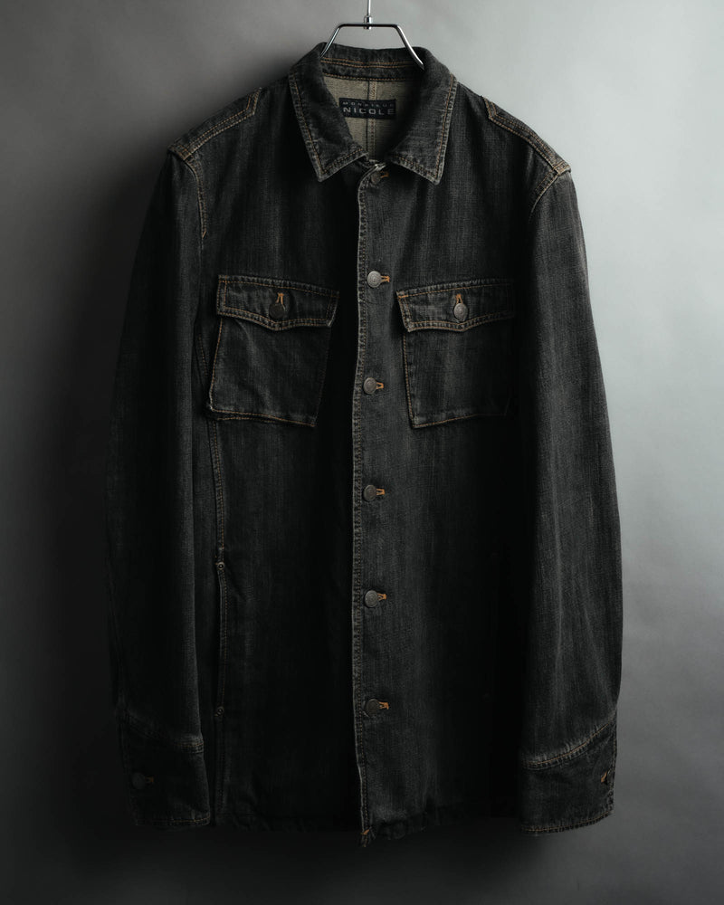 -MOOD MILLÉSIMES- 00’s faded black denim shirt jacket