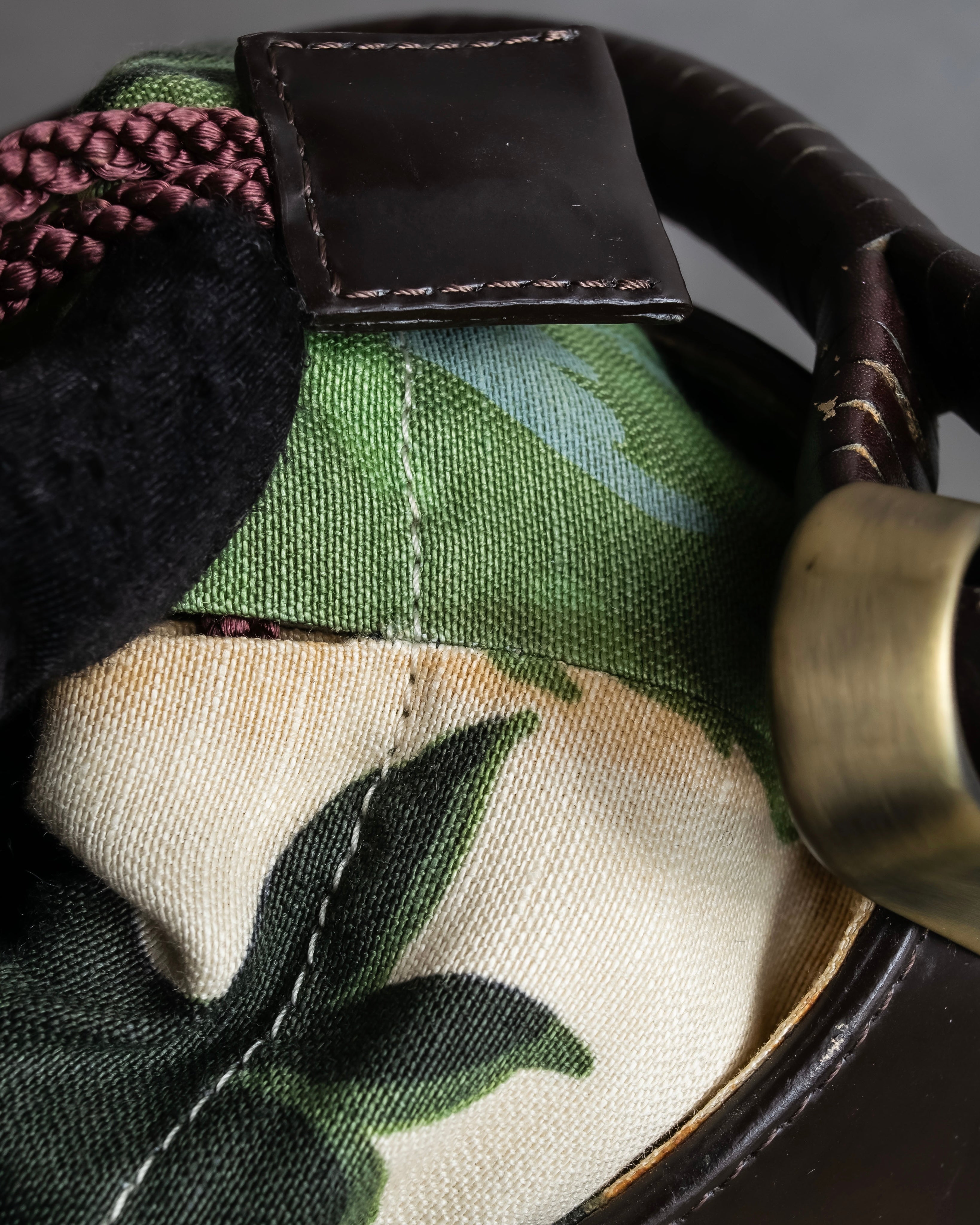 "KENZO" Camouflage design drawstring leather bag