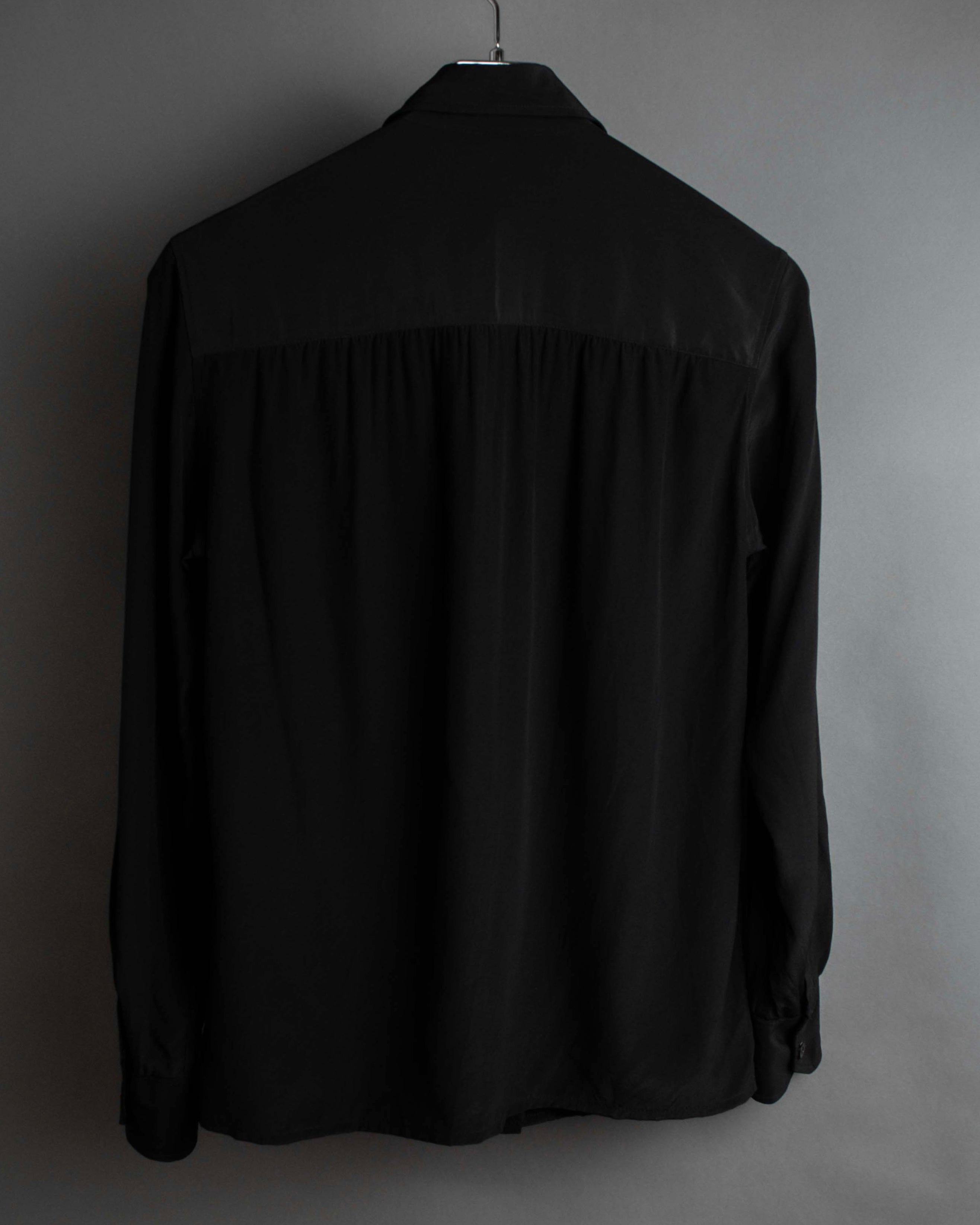 "CELINE" Triomphe embroidered design silk shirt