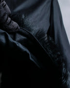 "Alexandar McQueen" Fur trimmed design shaped tailored jacket