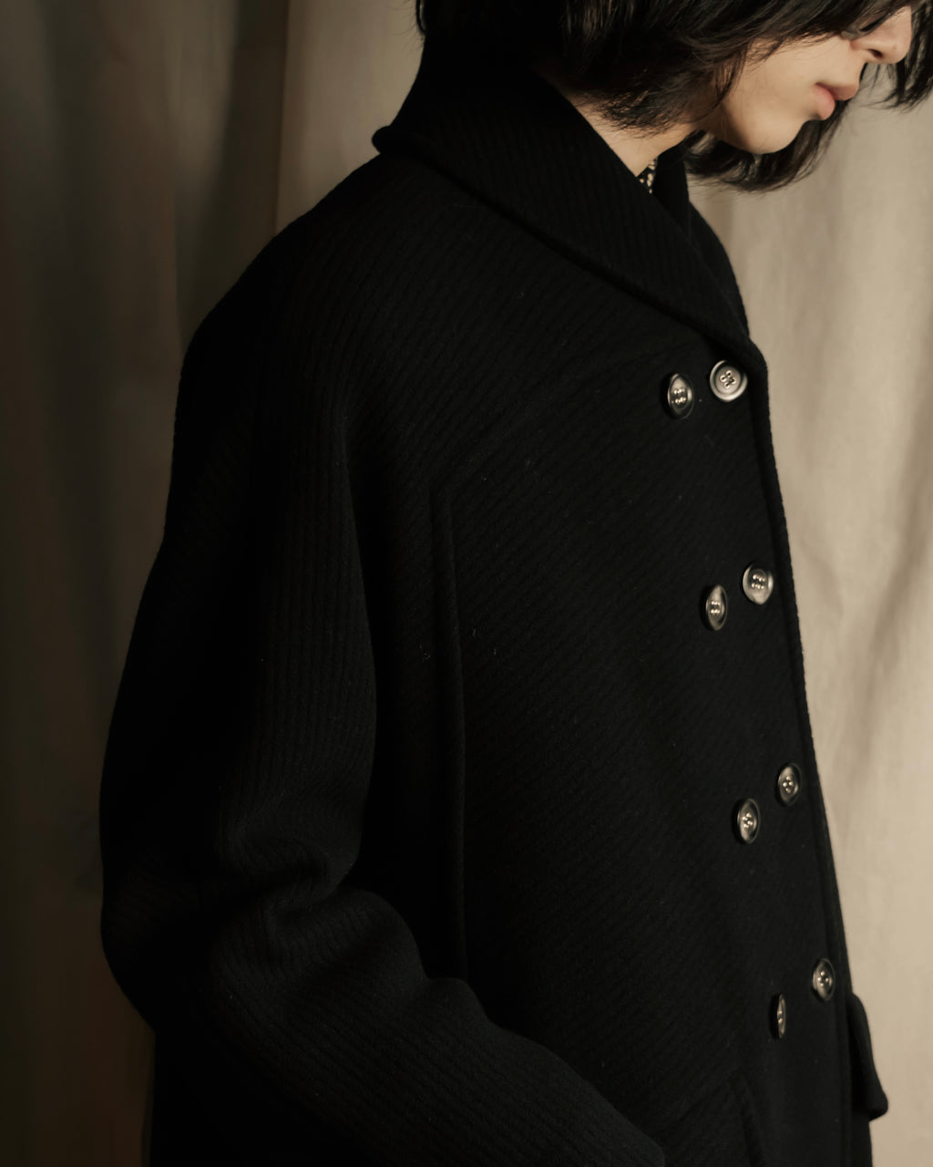 "Valentino Garavani"Shawl collar A-line silhouette long coat