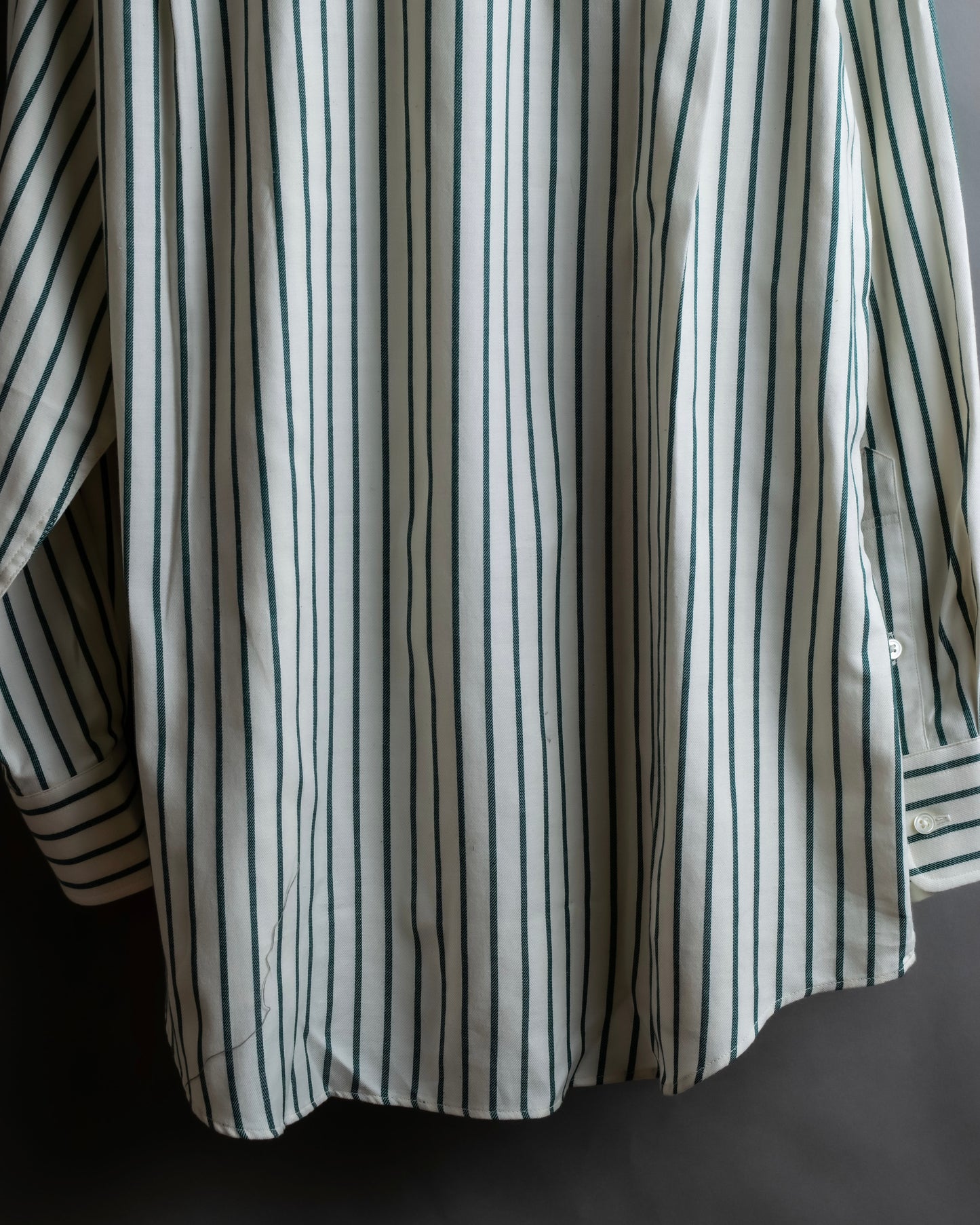 "BURBERRYS" Green stripe pattern oversized shirt