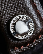 "BURBERRY" Metal belt design embossed PVC briefcase