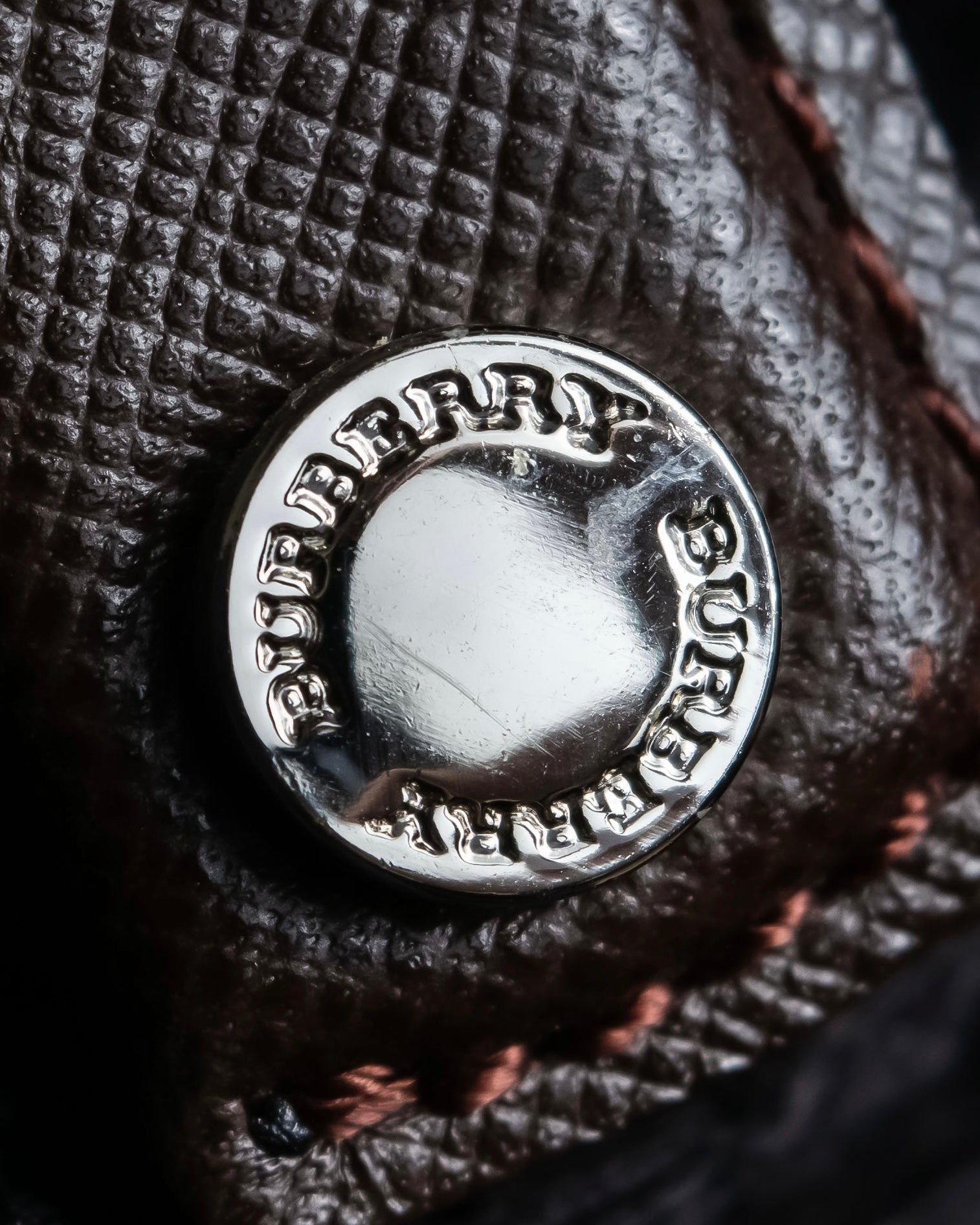 "BURBERRY" Metal belt design embossed PVC briefcase