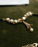 -SPECIAL- “DIOR” 2017-2023 Eiffel tower pearl ribbon choker