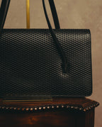 "Salvatore Ferragamo" 90's-00's Woven leather shoulder handbag