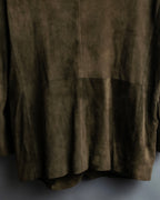 "Christian Dior" Nubuck leather oversized tailored jacket