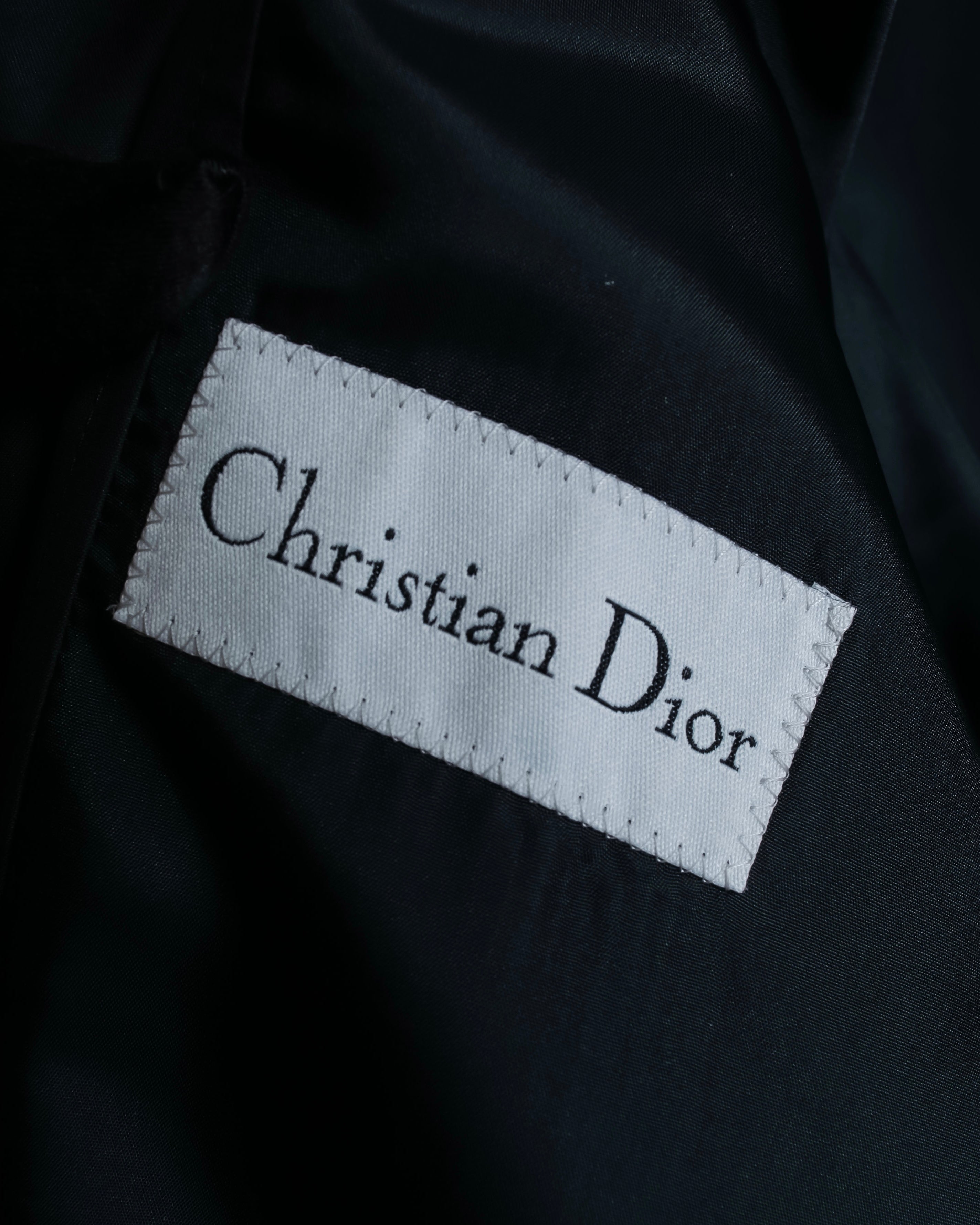 "Christian Dior" Straight line draping silk chester coat