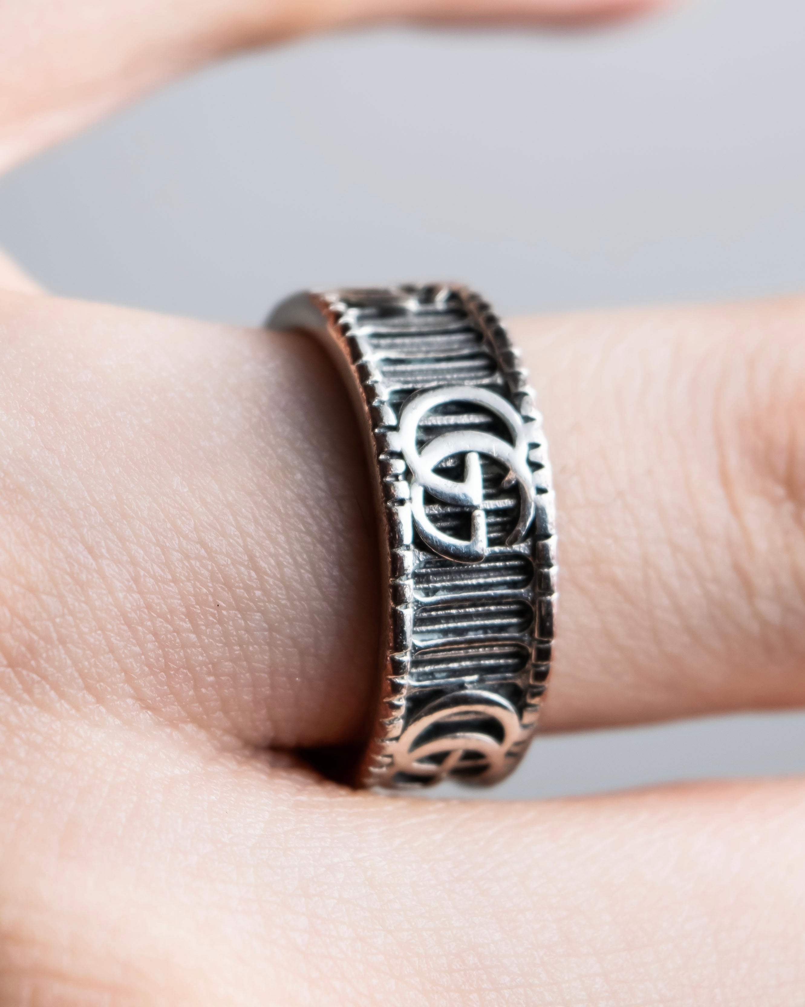 "GUCCI" GG marmont silver 925 ring