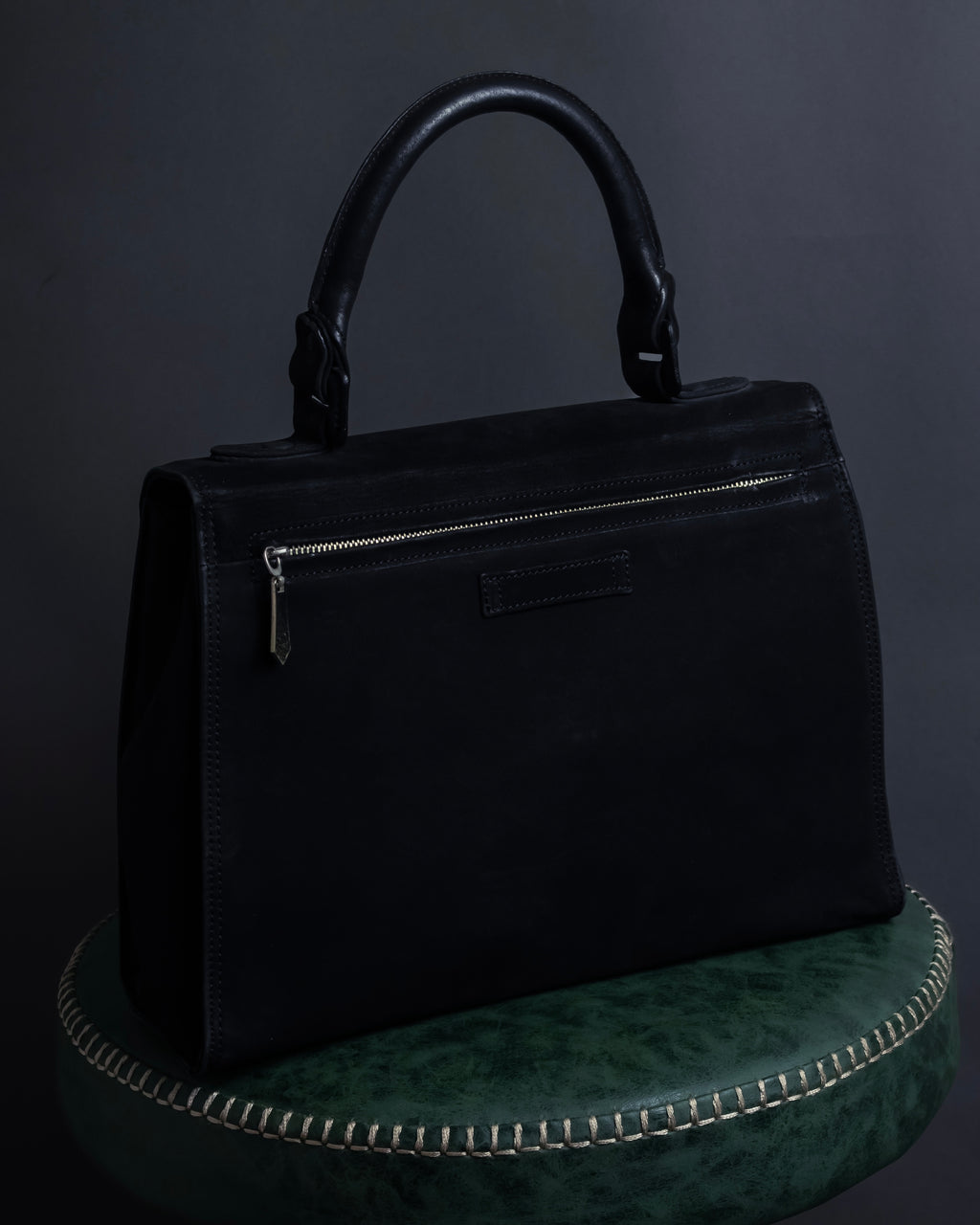 "JEAN PAUL GAULTIER" Front clasp design suede leather hand bag